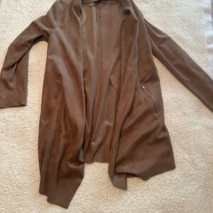Brown Open Front Cardigan